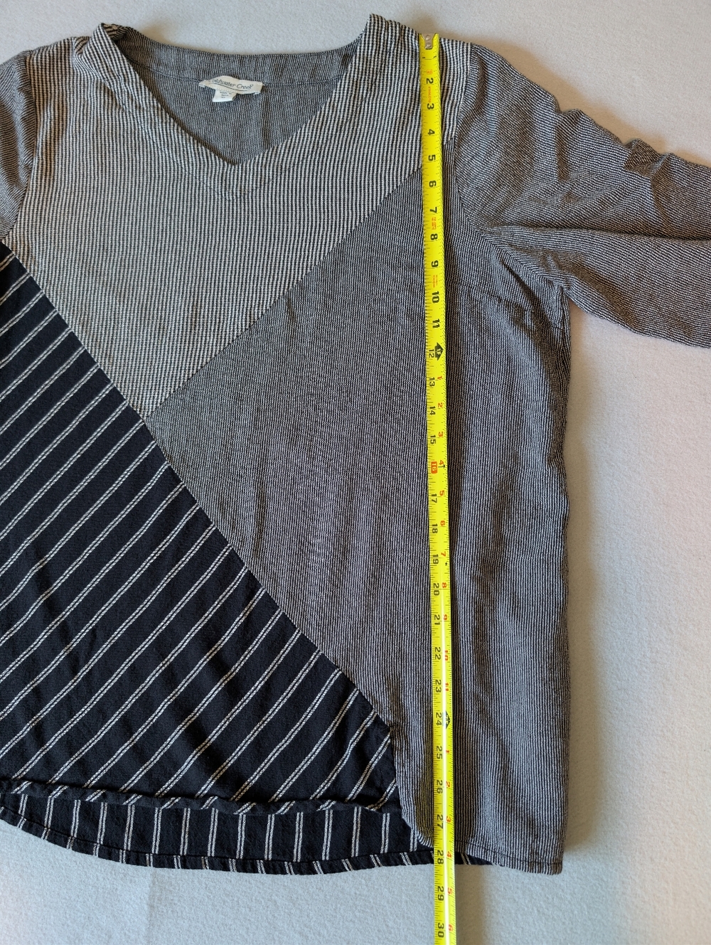 Artsy Patchwork Asymmetrical Top XL Avant Garde Minimalist Striped Gingham Tunic image 9
